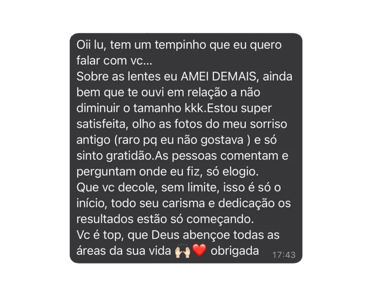 Depoimento 2 de paciente da Dra. Luciana Pedersoli
